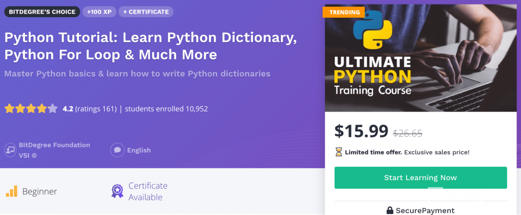 learn Python with BitDegree