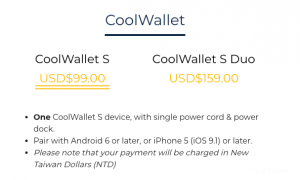 coolwallet s vs ledger nano s - Coolwalet s prices